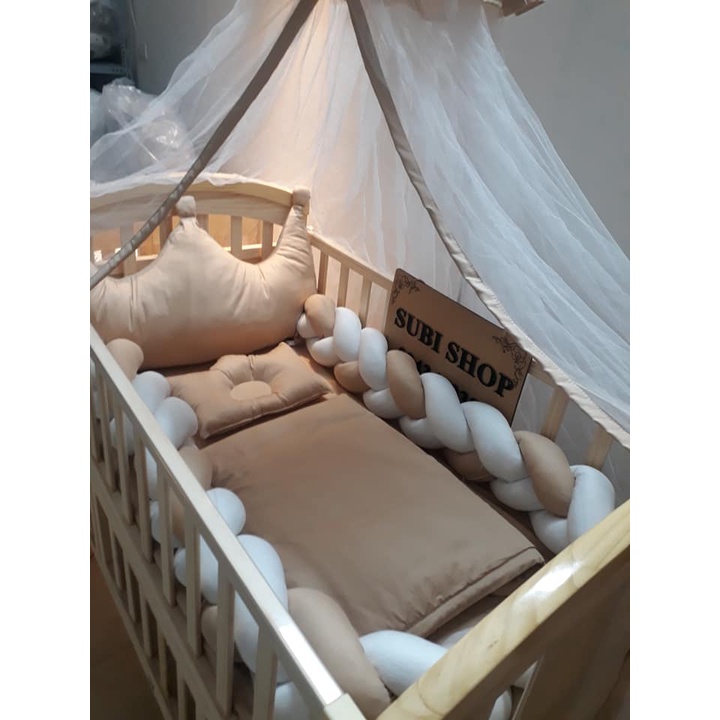 BỘ QUÂY XOẮN SIÊU ĐẸP GIÁ SIÊU TỐT- TẶNG THÊU TÊN BÉ-QUÂY MÀU BE NÂU TRẮNG-ẢNH THẬT 100%