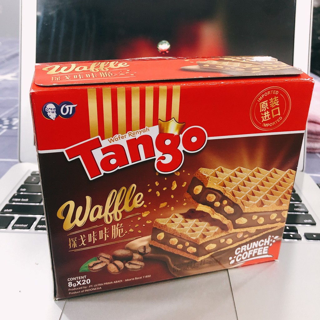 [ BÁNH NGON KHÓ CƯỠNG ] Hộp 20 cái Bánh Xốp VỊ Cà Phê Tango Waffle 160gr nhập khẩu Indonesia (Date: 12 tháng)