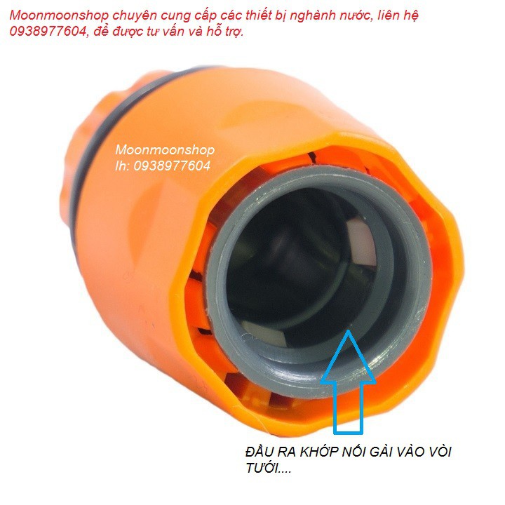 Đầu nối nhanh dây ống nước từ 10 đến 12mm ra nối nhanh tiêu chuẩn vào vói tưới cây, cấp nước bảo hành 6 tháng Moon store
