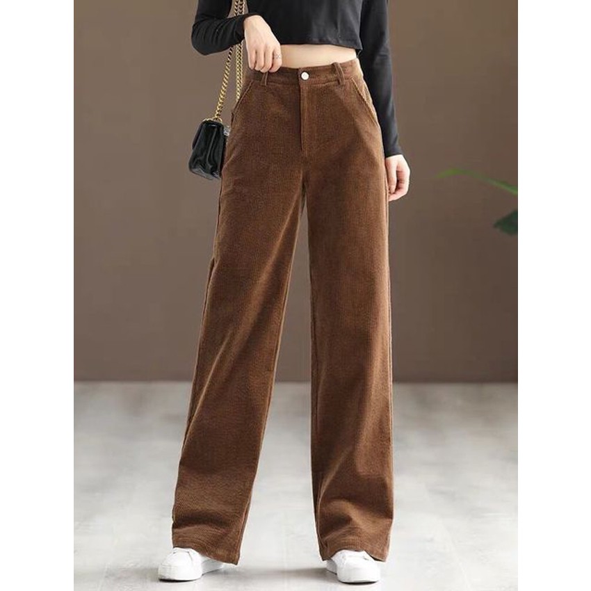 Quần Ống Suông Có Khóa Kéo Siêu Hot, Quần Nhung Tăm Nữ Mặc Chân Dài Như Siêu Mẫu | BigBuy360 - bigbuy360.vn