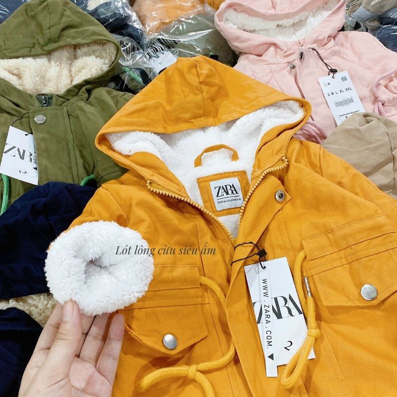 Áo khoác kaki lót bông siêu ấm cho bé