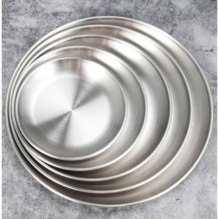  Đĩa Inox Tròn Hàn Quốc đựng thức ăn hoa quả 