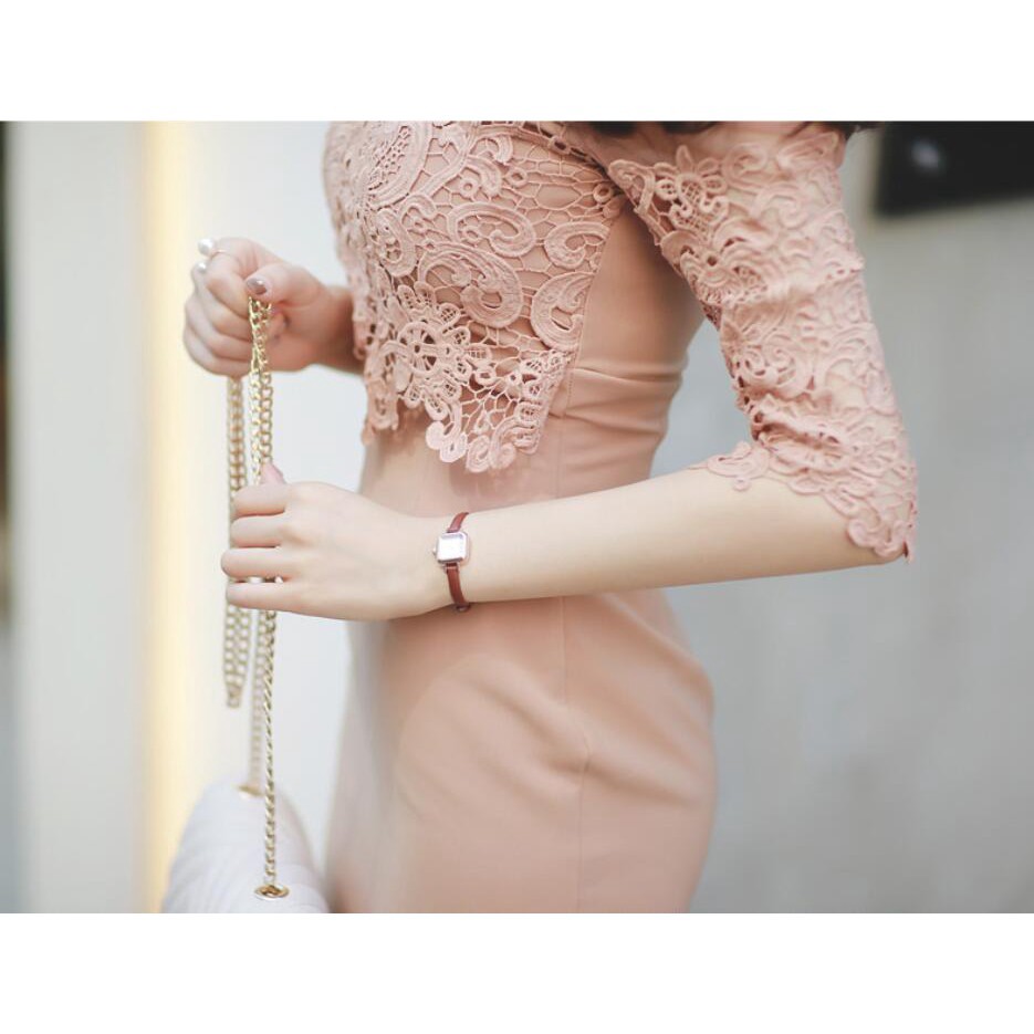 Đầm dạ hội tay lửng phong cách Hàn Quốc quyến rũ