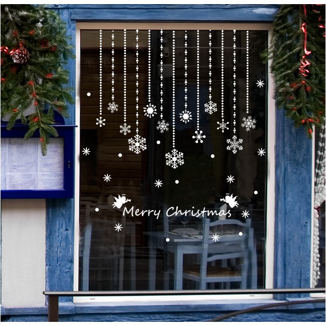 Decal trang trí Noel - Rèm dây Hoa Tuyết Nhí Mới