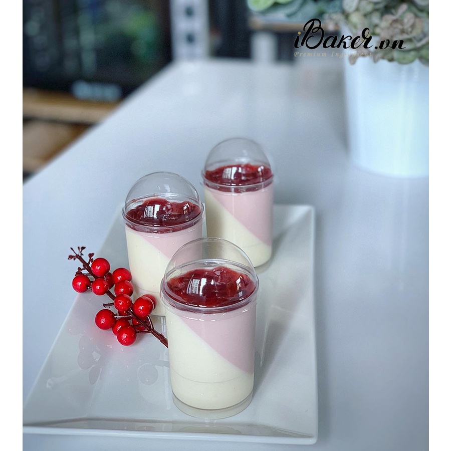 [Set 10] Ly nhựa PS hình trụ tròn có nắp cầu 6080 làm bánh mousse/ tiramisu/ pana cotta