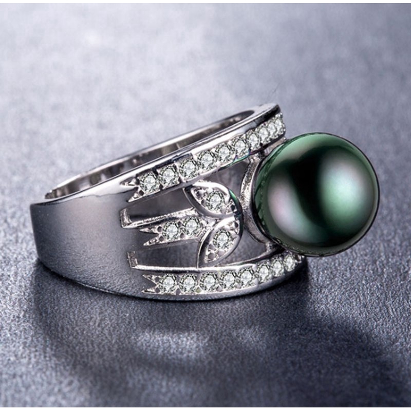 Nhẫn đeo tay mạ bạc đính đá pha lê thời trang