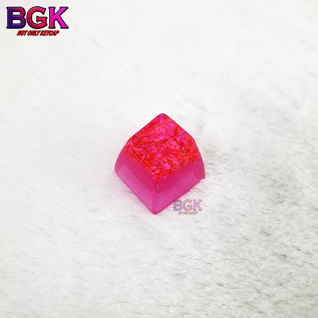 Keycap Lẻ Tinh Thể Hồng Pink Crystal Keycap SA profile ( keycap resin độc lạ )( Keycap Artisan )