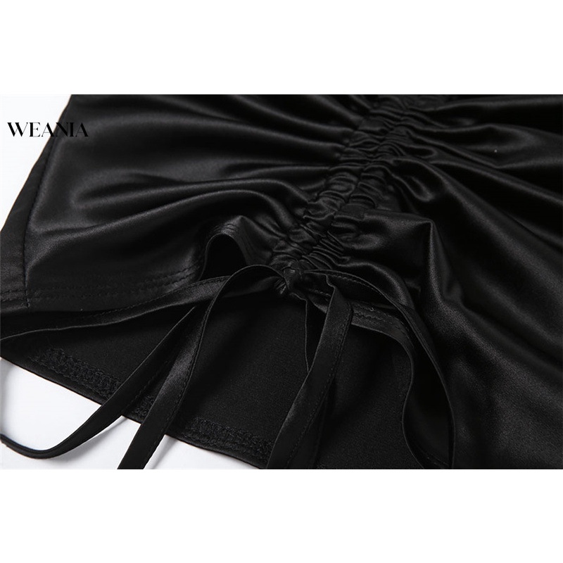 Áo Tank Top Cắt Hở Một Bên Vai Có Dây Rút Gợi Cảm D0326