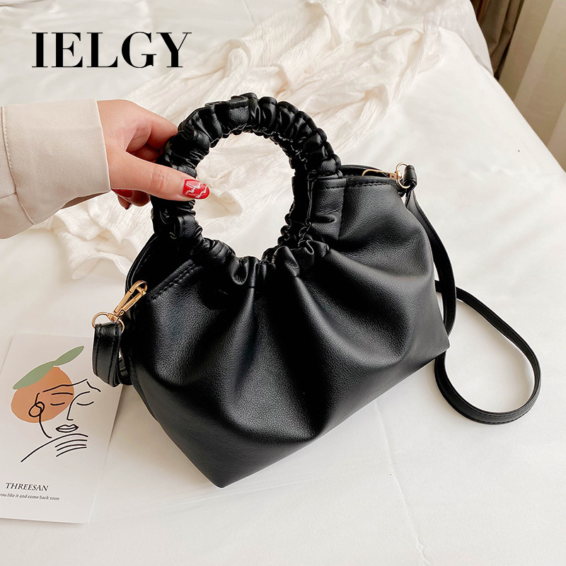 Túi xách màu trơn phong cách retro cá tính thời trang cho nữ IELGY