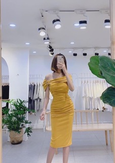 Đầm body trễ vai tag ngọc