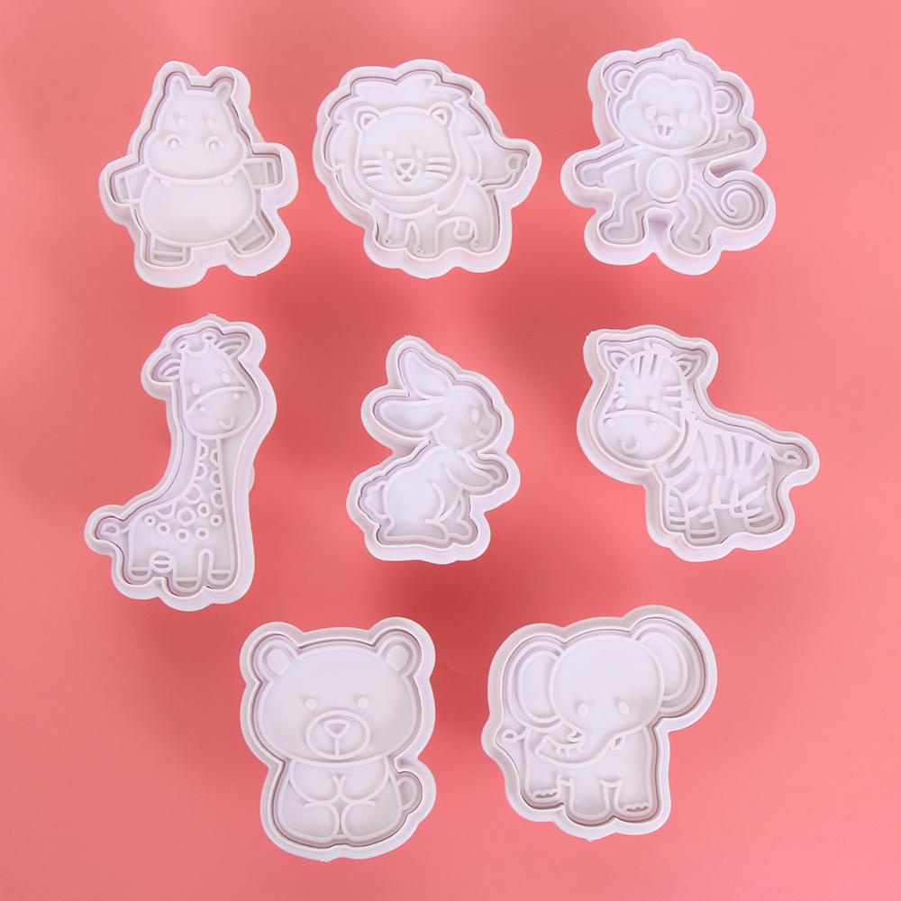 JANE Set 4 Khuôn Nhựa Làm Bánh Quy Đa Năng Tiện Dụng Hình Động Vật Xinh Xắn