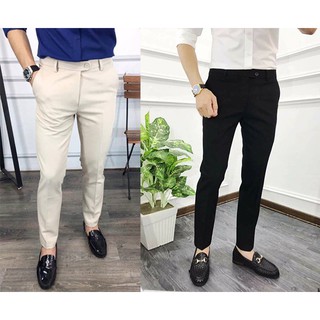 Combo quần âu đen trắng sữa, chất tuyết Hàn mịn co giãn 4 chiều, thoáng mát