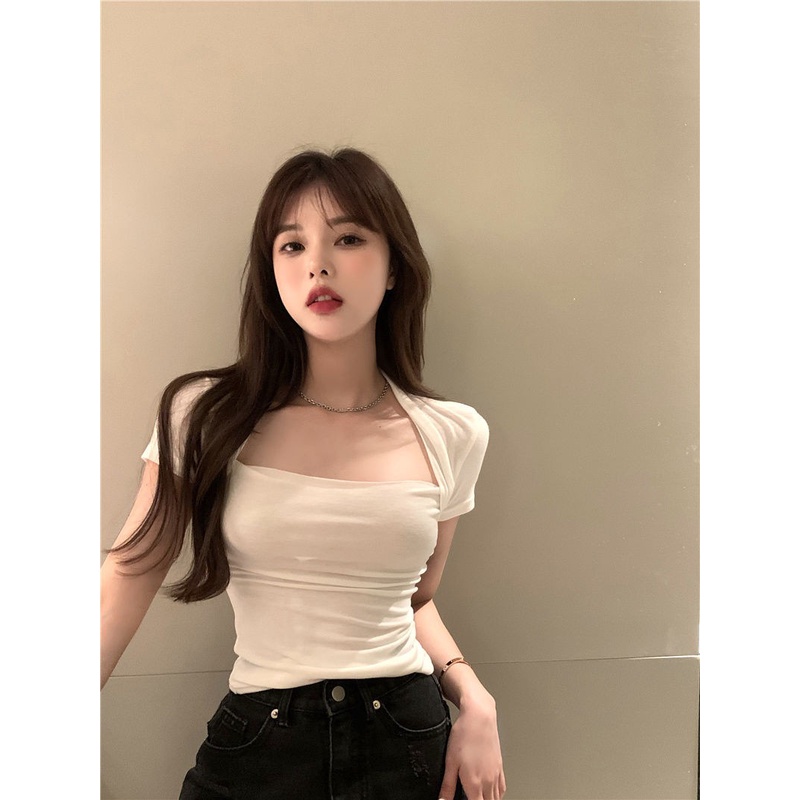 Áo Thun Tay Ngắn Dáng Ôm Thời Trang Mùa Hè Mới Gợi Cảm Cho Nữ 2021