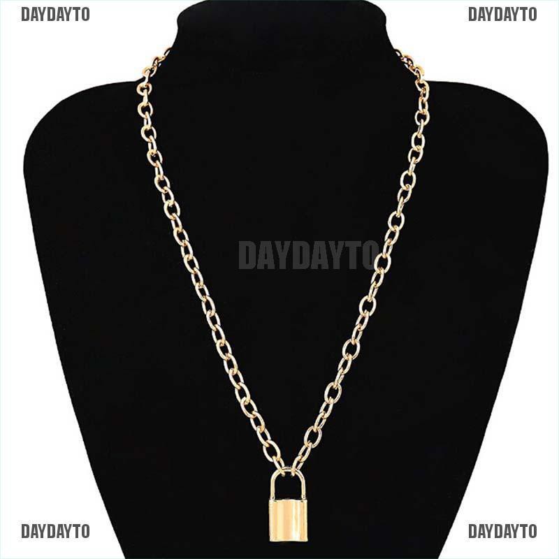 Vòng cổ Mặt Hình Ổ Khóa Bằng Thép Không Gỉ Phong Cách Punk Unisex