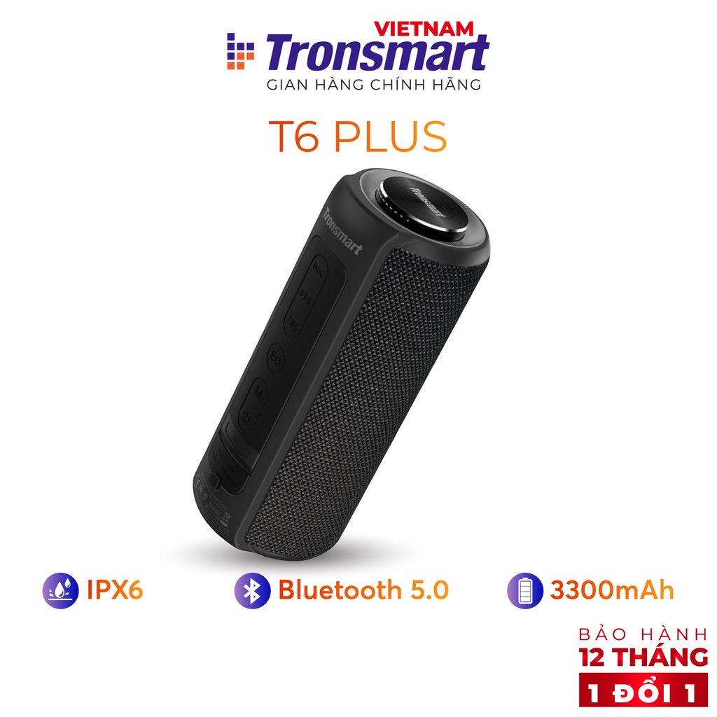 Loa Bluetooth 5.0 Tronsmart Element T6 Plus/ Upgraded 40W Âm thanh vòm - Hàng chính hãng - Bảo hành 12 tháng 1 đổi 1