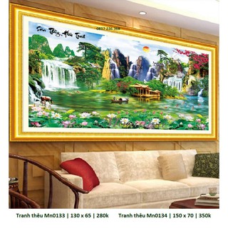Tranh thêu chữ thập Sơn thủy hữu tình MN0133 130x65cm(THÊU KÍN)