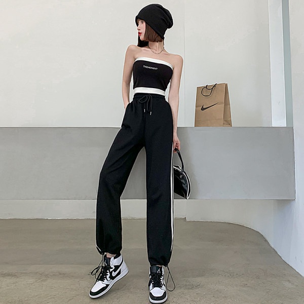 NRVP Quần jogger nữ lưng cao ống rộng thời trang