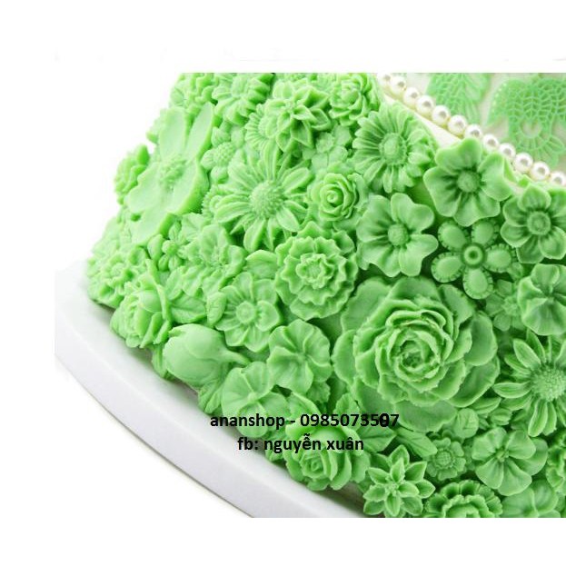 Khuôn silicon hoa ốp thành bánh rau câu, fondant, bánh kem các loại hoa V04