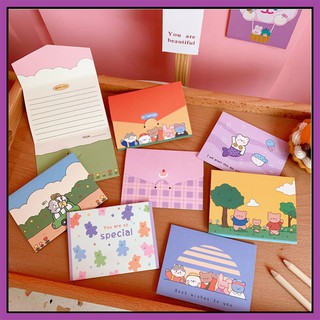 Set 2 tấm thiệp cao cấp đáng yêu viết lời chúc mừng, cảm ơn, chúc sinh nhật, giáng sinh dễ thương phong cách Hàn Quốc