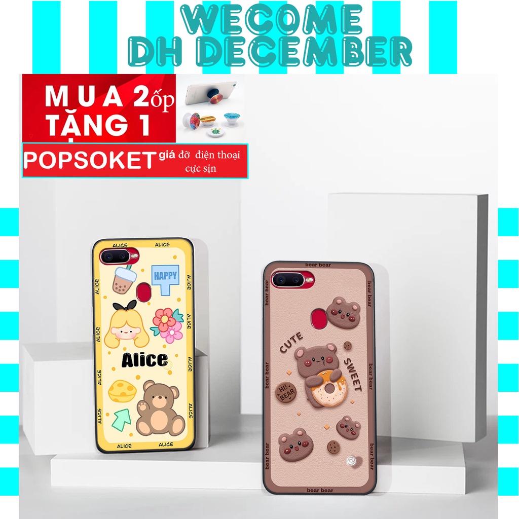 Ốp lưng Oppo A5S/ A7 / F9 / A12  in hình 3D gấu mới nhất - sang - chảnh - ĐẸP- BỀN