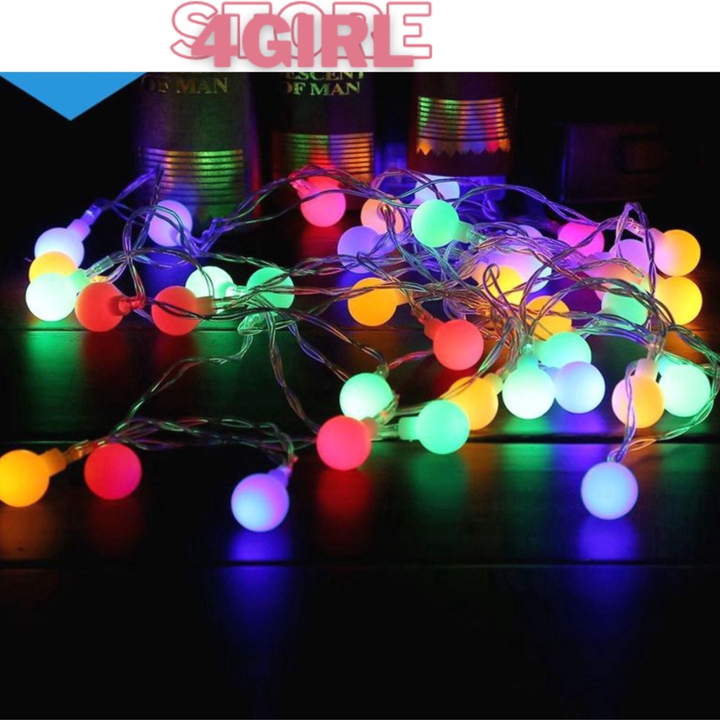 Dây đèn trang trí bóng bi đục tròn, pingpong light cao cấp chống nước, loại nhiều màu và đơn màu kết hợp nhiều chế độ