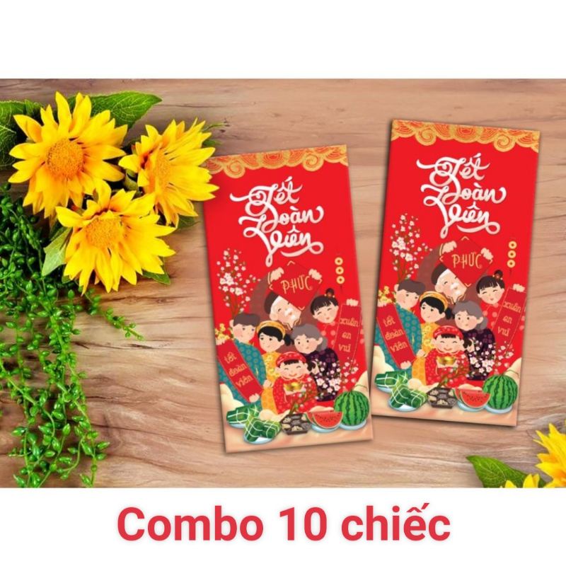 COMBO 10 Bao Lì Xì 2023 Giá Sỉ Rẻ Tết Độc Lạ Màu Đỏ Đẹp Hoạt Hình Nhâm Dần Cute Dễ Thương Thần Tài Tiền Đô