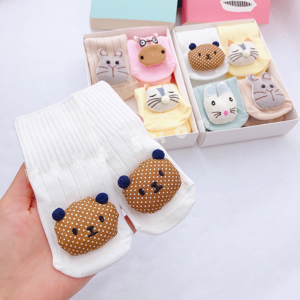 Tất hộp hình thú 3D dáng yêu cho bé