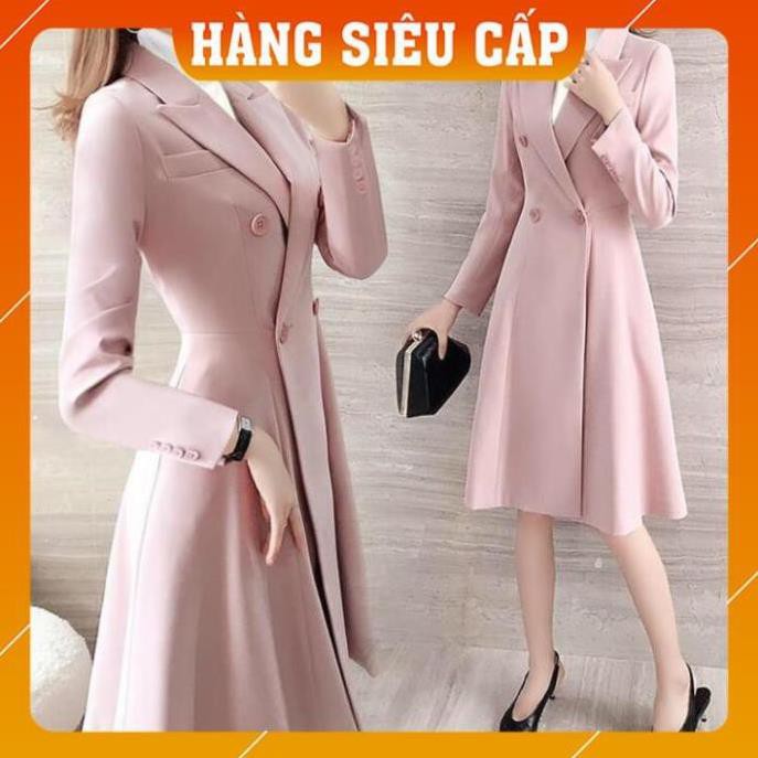 Áo Khoác Nữ - Áo Kaki Dáng Xoè Cổ Vest Hai Lớp Cao Cấp