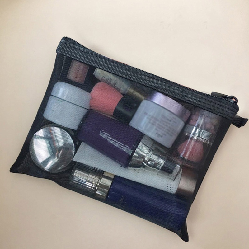 Set 3 Túi Lưới Trong Suốt Đựng Mỹ Phẩm Tiện Dụng Khi Đi Du Lịch