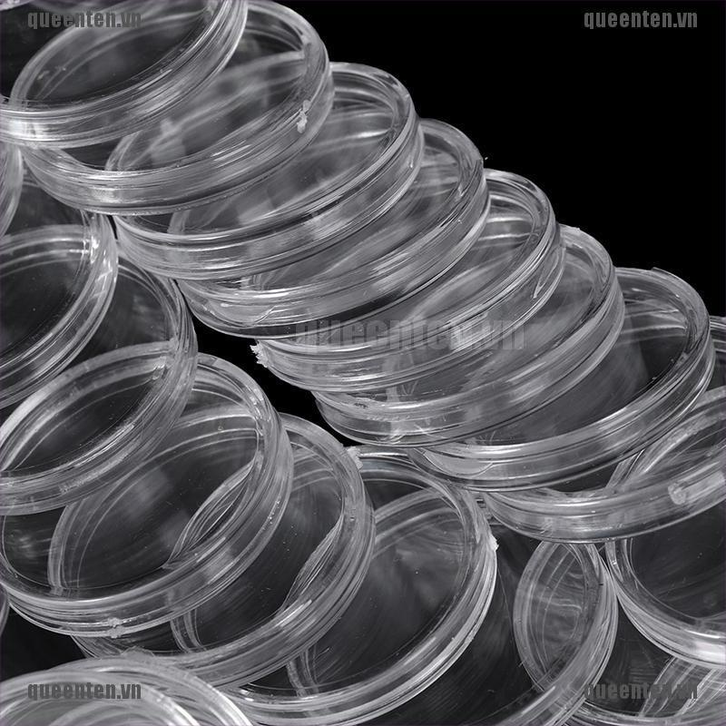 Set 100 hộp đựng tiền xu 27mm hình tròn trưng bày