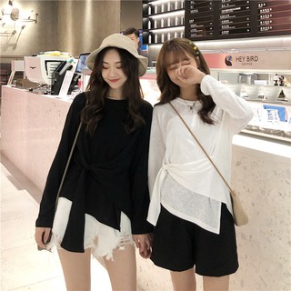 Áo thun nữ vạt chéo hàn quốc- (oder)