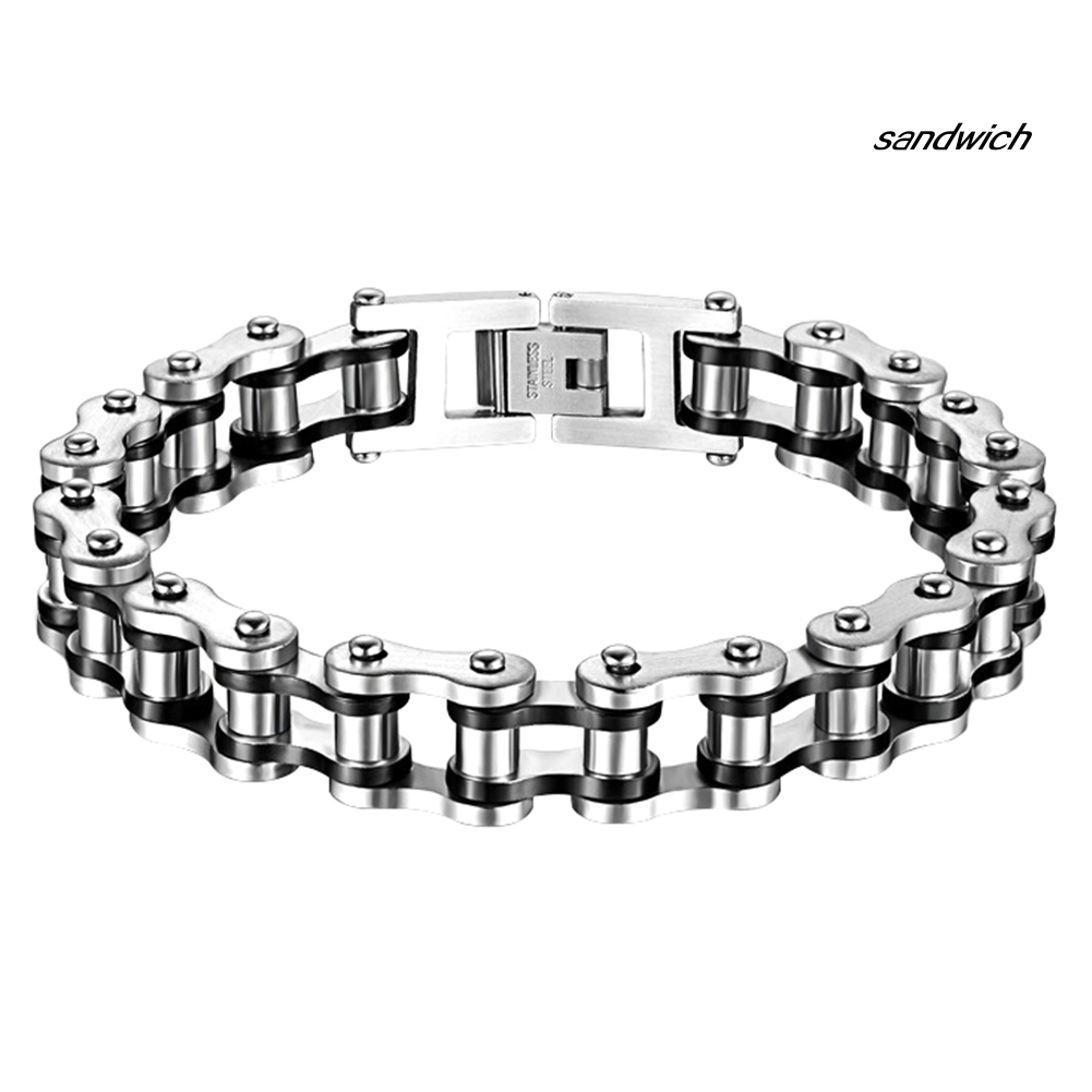 Vòng tay thép titan hình dạng xích cá tính trẻ trung thời trang cho nam