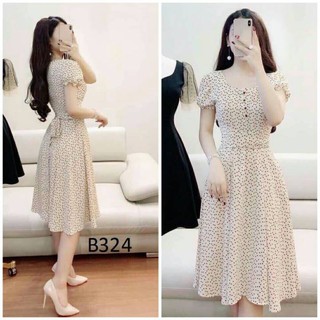 Đầm xòe dự tiệc lụa bi nhí siêu xinh