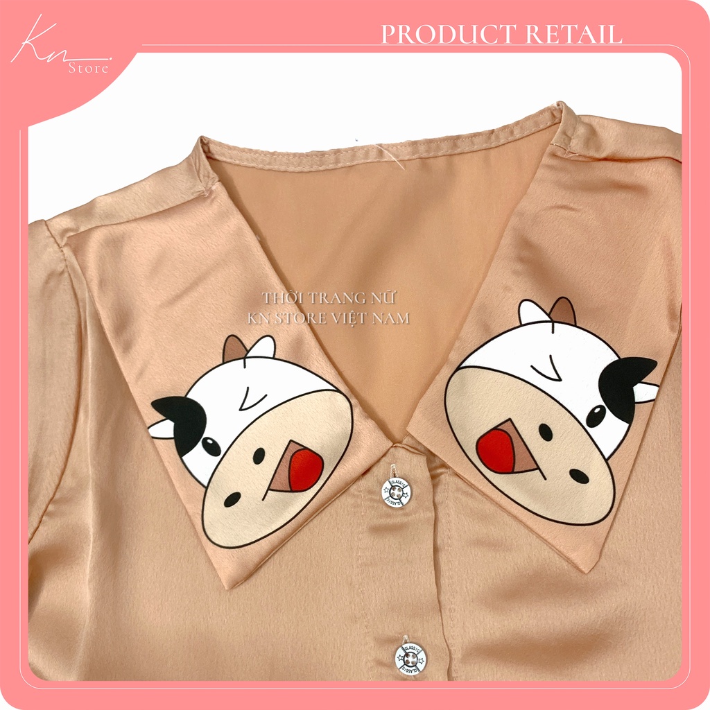 Đồ bộ mặc nhà pijama 🌸 Đồ Ngủ chất liệu Lụa Satin Xuất Xịn Mát Mịn phong cách Hàn - KNStorevietnam