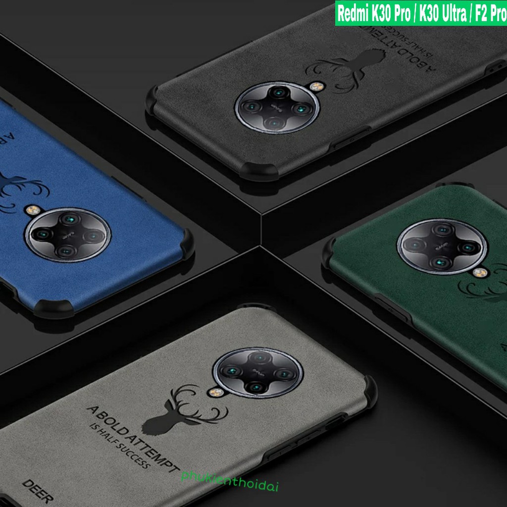 Ốp lưng Redmi K30 Pro / K30 Ultra / Poco F2 Pro dùng chung da nỉ đầu hươu lồi 4 góc cao cấp