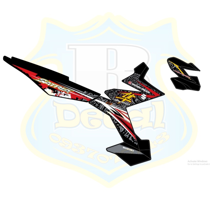 ( Quí khách vui lòng mang ra tiệm cho thợ dán ) Tem satria fi hayabusa đỏ đen