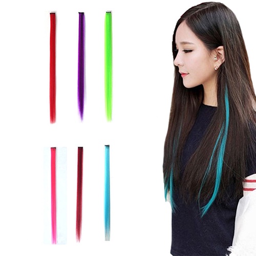 Bộ Tóc Giả Thẳng Dài Bằng Sợi Tổng Hợp Nhiều Màu Sắc Hóa Trang Cho Nữ