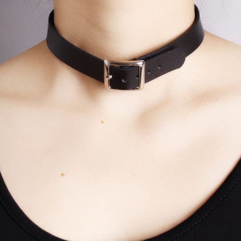 Vòng Cổ Choker Unisex Chất Liệu Da Pu Thời Trang