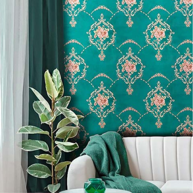 Decal giấy dán tường CHÂU ÂU XANH LÁ MỚI khổ 45cm keo sẵn