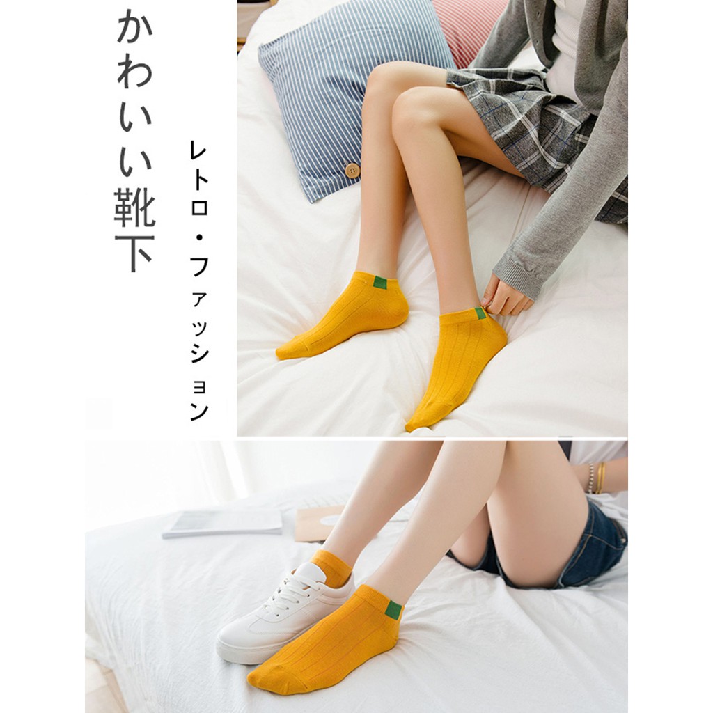 Vớ nữ Cổ ngắn xuất HÀN Viền tăm cách điệu