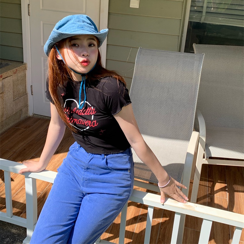 Áo Thun Nữ Tay Ngắn In Chữ Ôm Dáng Thời Trang