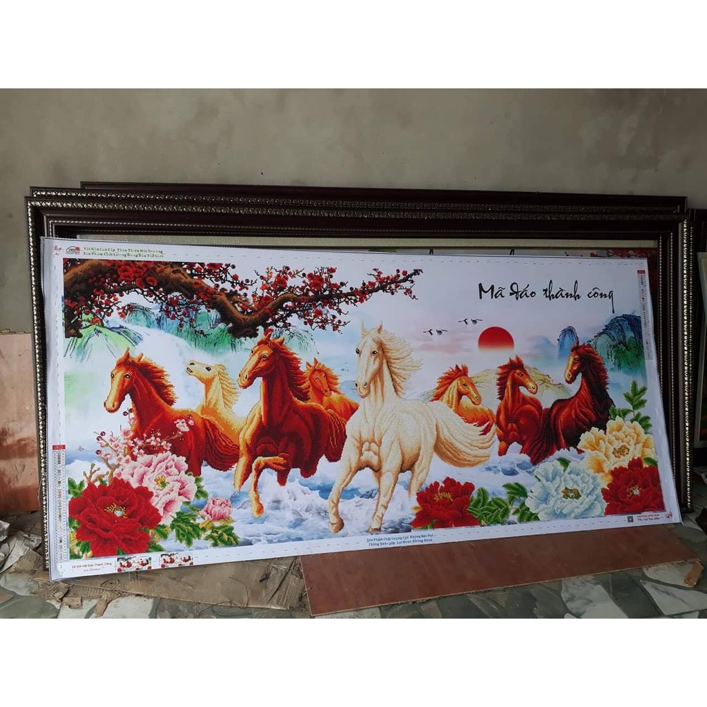 Tranh đính đá Mã Đáo Thành Công, 100*50cm-130*64cm-180*85cm
