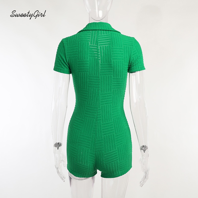 Bộ Áo Liền Quần Ngắn Tay Cổ Chữ V Màu Trơn Thời Trang 2022 Cho Nữ