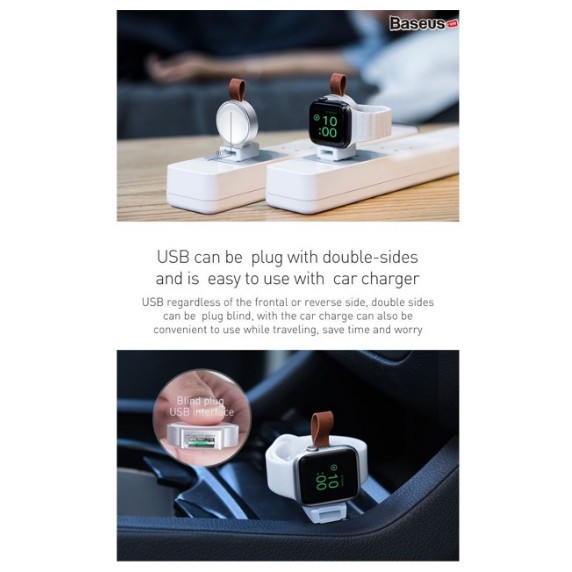 Sạc USB sạc không dây cho Apple Watch hiệu Baseus chính hãng ( Tiện Dụng )