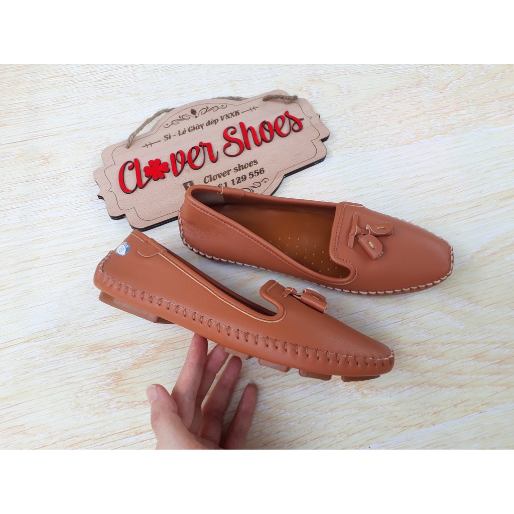 Giày bệt nơ chuông da toàn bộ siêu êm mềm (đen, bò) Daisyo VNXK- G005 | BigBuy360 - bigbuy360.vn