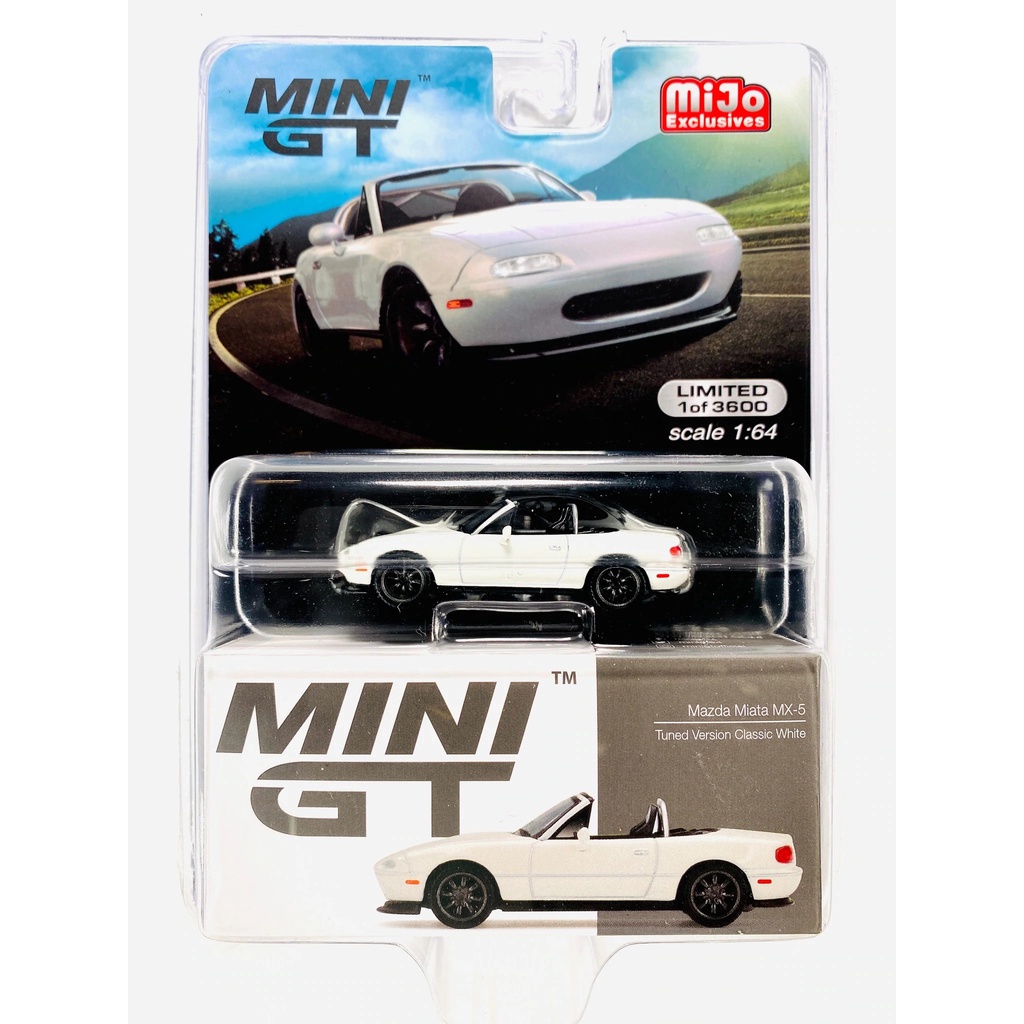Mazda Miata MX-5  Tuned Version Classic - White -  Xe mô hình cao cấp tỷ lệ 1:64 chính hãng MINI GT - Card Mỹ
