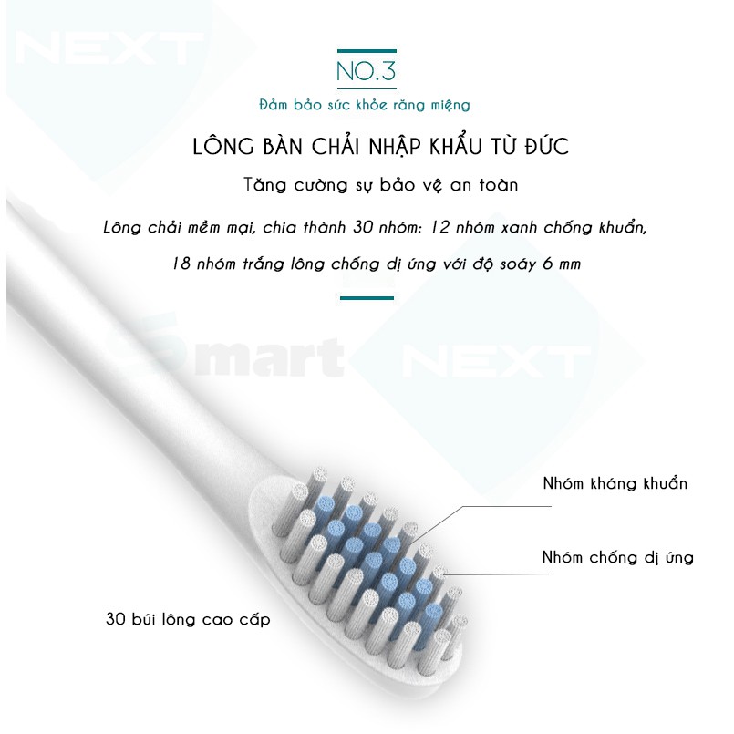 Đầu bàn chải điện thay thế X-7, lông chải Đức nhập khẩu, thay thế mỗi 3 tháng/lần được nha khoa khuyên dùng