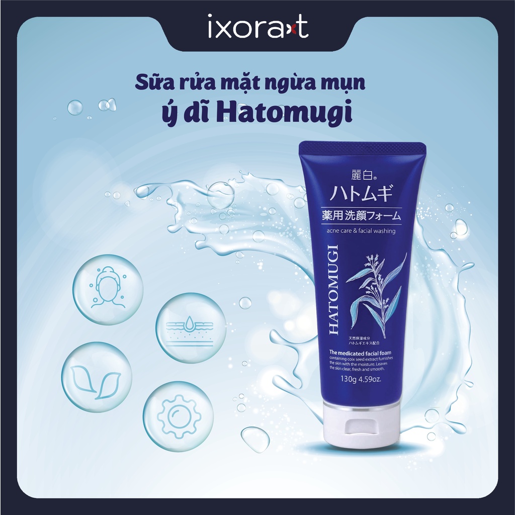Sữa rửa mặt ý dĩ Kumano Hatomugi 130g  Sạch khuẩn,cấp nước cho da, dưỡng ẩm, chống lão hóa