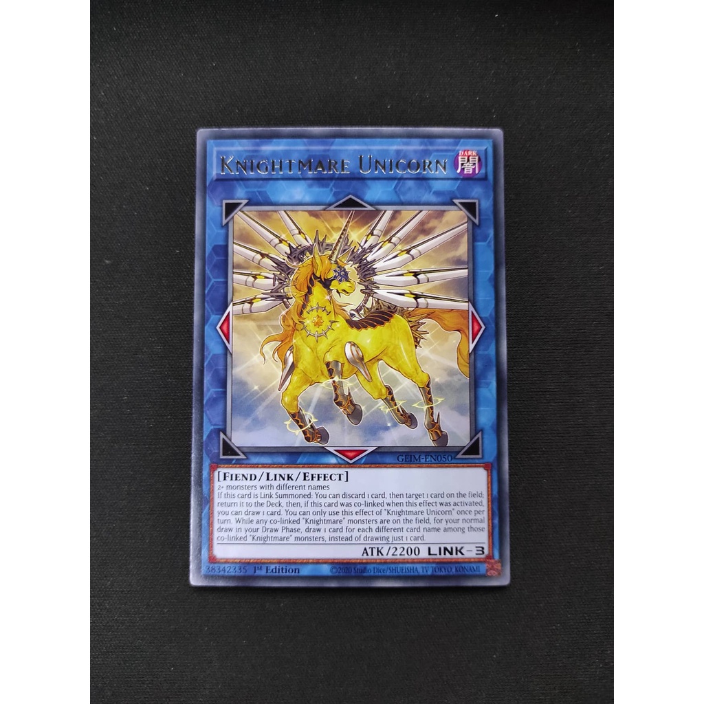 (YGO-TCG)1 lá thẻ bài Knightmare Unicorn - GEIM-EN050 - Rare