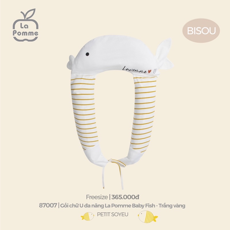 La Pomme gối chữ U đa năng fish AW2022
